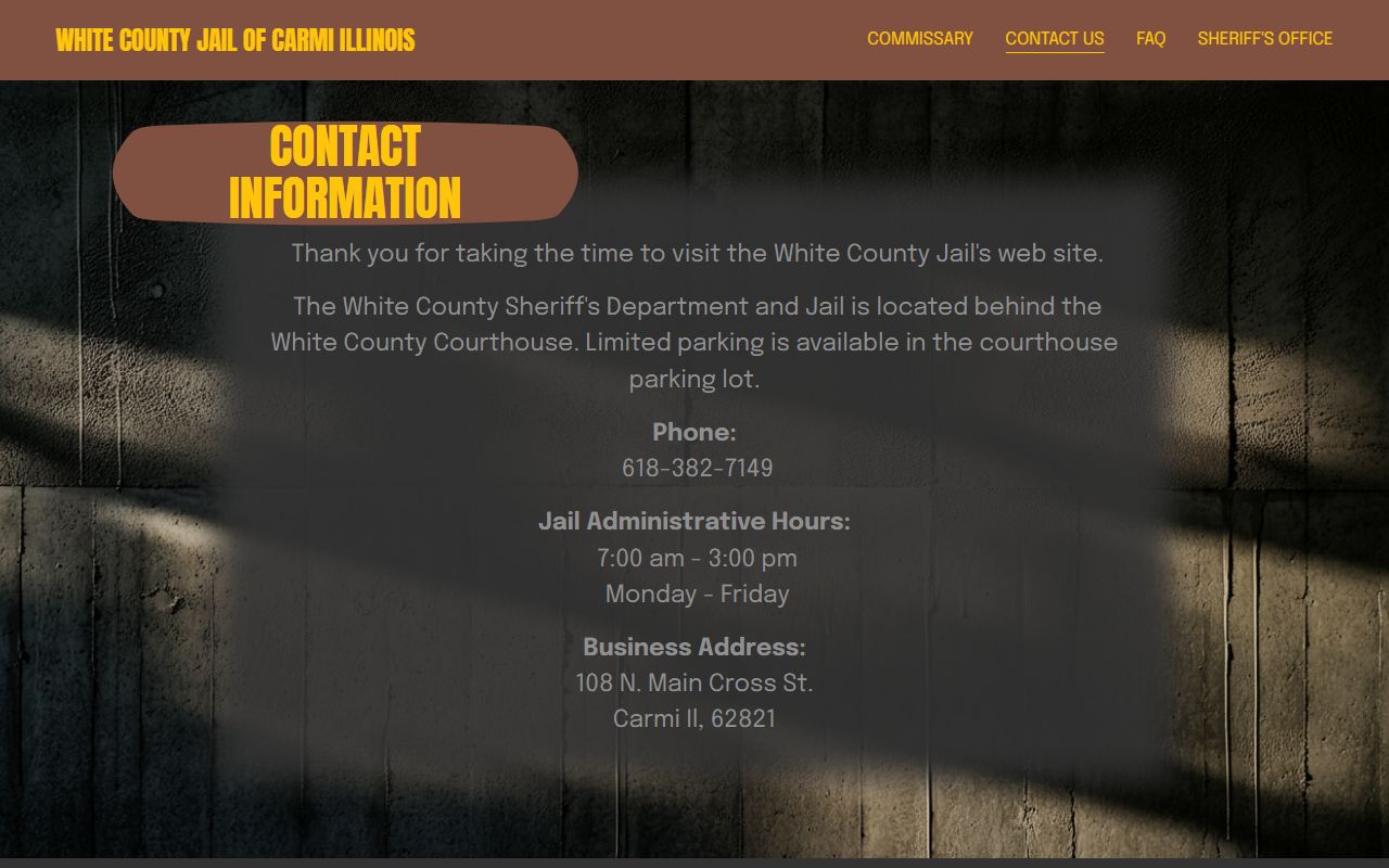 Edwards County inmate records White County Jail contact page for regional custody context